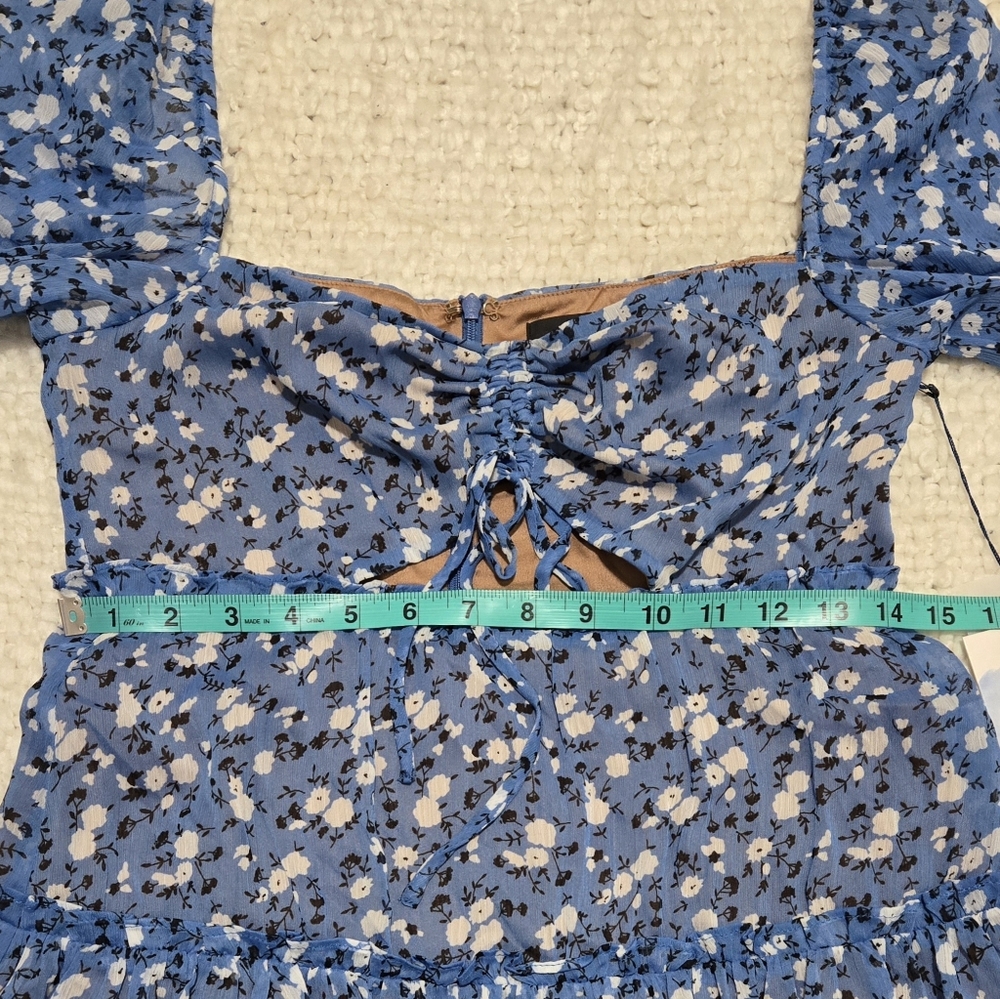 Revolve MAJORELLE Ailish Mini Dress Blue Ditsy Floral Size Small - Picture 16 of 16
